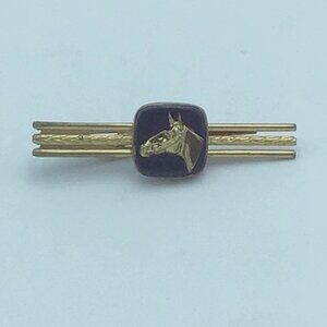 Vintage Hickok Goldtone Equestrian Horse Head Tie Clip